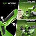Cordless Weed Wacker, 4 in 1 Cordless String Trimmer with Wheels | 4 Type Replacement Blades, 21V Weed Eater , 2.6Ah Battery, Charge, Storage Bag, Foldable, Adjustable for Yard Garden Clearing