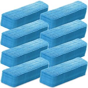 40 Pack Microfiber Mop Pads Machine Washable Cleaning Flat Mop Head Replacement Reusable Household Pads for Hardwood and Hard Surface Floor Cleaning and Scrubbing
