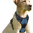 BARKBAY No Pull Dog Harness Front Clip Heavy Duty Reflective Easy Control Handle for Large Dog Walking (Navy, XS)