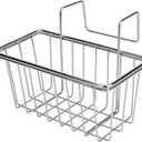 Kitchen Sponge Holder - JIANYI Stainless Steel Holder, Kitchen Sink Caddy, Dishwashing Liquid Drainer Rack - Sink Organizer for Sponge Brush Soap Towel and Sink Supplies (4.03"D x 7.04"W x 3.64"H)