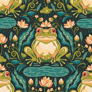 REDAMANCY Vintage Dark Green Damask Forg Animal Peel and Stick Wallpaper Stick on Contact Paper Vintage Wall Paper Easy Peel Off for nightstand Drawer Cabinet Renter (17.7" x 118")