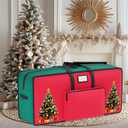 Christmas Tree Storage Bags 9FT Red Green Heavy Duty Christmas Tree Bag 600D Oxford Large Chirstmas Tree Storage Container with Reinforced Handles Xmas Tree Storage Bag for Artificial Trees