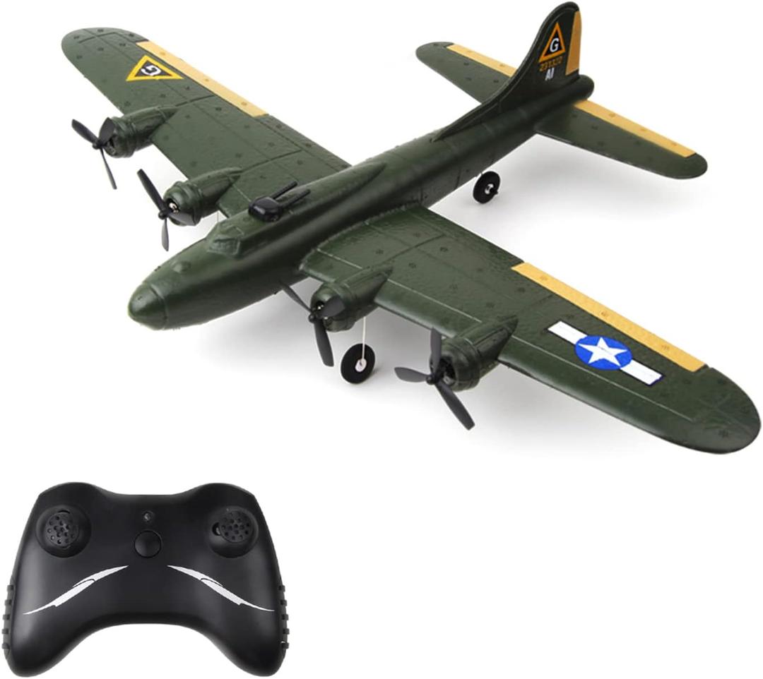 Goolsky FX817 RC Airplane, B-17 Bomber Model 2 Channel RC Plane, 2.4Ghz Remote Control Airplane, Ready to Fly Foam Glider, Fixed Wing Aircraft Flight Toys for Beginners and Adults, 47*36*12cm