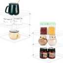 Kitchen Cupboard Organiser [2 Pack], 3 Tier White Corner Plate Rack for Kitchen Cupboard Storage - Cupboard Storage Shelf Organiser