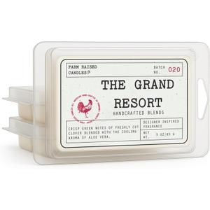 Farm Raised Candles  Grand Resort Collection  Fresh from the Farm Soy Wax Melts  Luxury Hotel Inspired Scents for Wax Warmers  Hand Poured in USA  3 Pack (3 oz Each, 6 Cubes Per Melt)