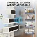 1 Pcs Magnetic Shelf For Fridge, Black, 6.3''L*4.9''W*3.9''H