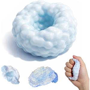 Crunchy Squishy Stress Ball, Crunchy Stress Ball with Beads, ASMR Smoothie Squeeze Toy, Anxiety Relief Fidget Ball for Adults & Kids, Party Favors and Employee Gifts(Blue)