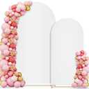 Arch Backdrop Cover 7.2FT+6FT, Set of 2 Wedding Arch Stand Cover, White Balloon Arch Covers Stretchy Backdrop, Spandex Arch Cover for Birthday Party Baby Shower Graduation Decoration