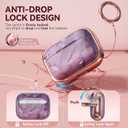 Inesore for AirPods Pro 3 Case 2025 with Lock, for Women Girly Floral Cute Case Compatible with Apple Airpods Pro 3rd Generation Cover, with Phone Stand,Keychain & Cleaner Kit-Purple Gold Marble