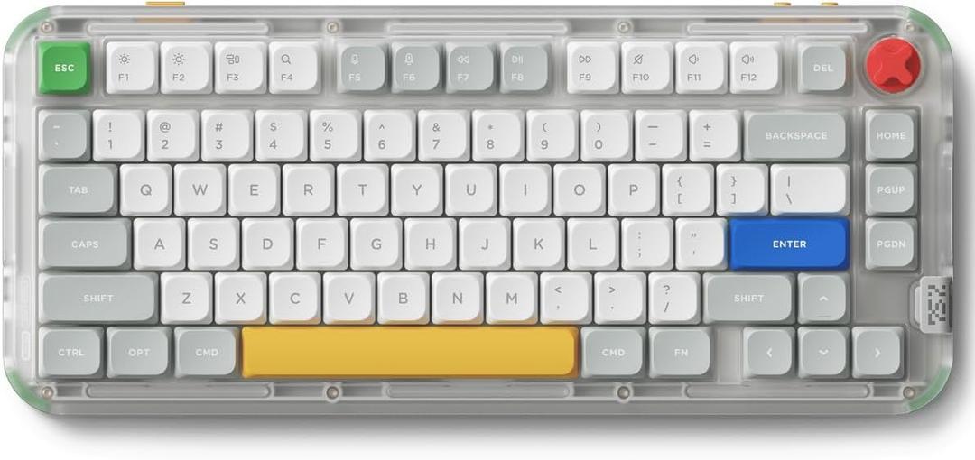 nuphy Kick75 Low Profile Keyboard with Volume Knob,75% Hot Swappable Custom Wireless Mechanical Keyboard,80 Keys RGB Backlit with PBT Keycaps,BT/2.4G/USB-C (Brown Nano Switch)