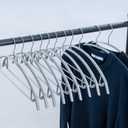 Cocomaya 16.5 Inch Metal Clothes Hanger with Non-Slip Rubber Coating, No Shoulder Bumps & No Marks, for Sweaters, T-Shirts, Suits with Pants Bar, Pack of 10, Silver