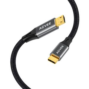 AGVEE 2 Pack 10ft USB-C to Micro USB Cable, Gold Plated End Tips, Braided Charger Data Sync Cord Charging Adapter for Micro USB Devices, PS4, Kindle, Android Phone, Dark Gray