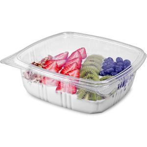 48oz RPET Clear Hinged Lid Deli Container -200Pcs