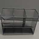 Marbrasse Mesh Desk Organizer, Multi-Functional Pen Holder, Desktop Stationary Organizer, Storage Rack for School, Home, Office, Art Supplies (Mesh Pen Holder-Silver)