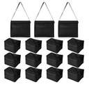 Nuogo 15 Pack Insulated Lunch Bags Bulk, Reusable Cooler Boxes, Leakproof Lunch Boxes Set, Waterproof Thermal Coolers, Insulated Beverage Bag for Women Men Work Picnic Beach(Black)