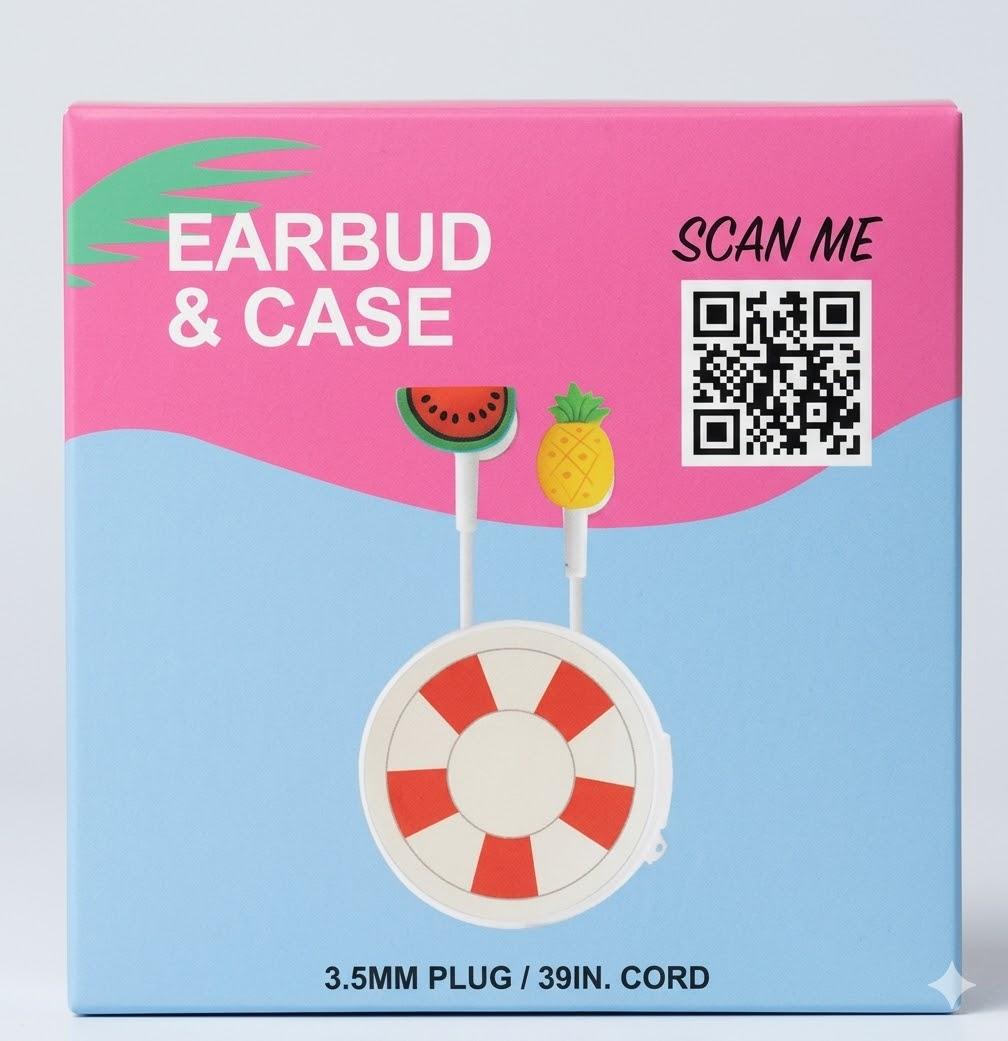 Wired Earbuds W/Case Pack Of 4