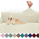 JIVINER Stretch Oversized Sofa Covers 1 Piece 4 Seater Couch Covers Jacquard Universal Sofa Slipcovers for Extra Large Furniture Protector for Kids, Pets (X Large, Beige Rhomb)