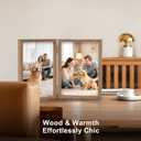 4x6 Double Picture Frame Wooden Hinged Photo Frame Definition Glass Stand Vertically on Desktop or Tabletop (Grain)