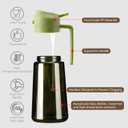 SWEET VIEW 2PCS Olive Oil Dispenser and Oil Sprayer 16oz/470ml Glass Light-Proof Oil Pourer for Kitchen Air Fryer, Cooking, Salad, and BBQ, with Stickers