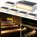 T-SUN Solar Step Light 3000K Solar Stair Lights Outdoor Waterproof LED Step Lights for Outside Stair Deck Pathway Patio Porch Warm White 6 Pack