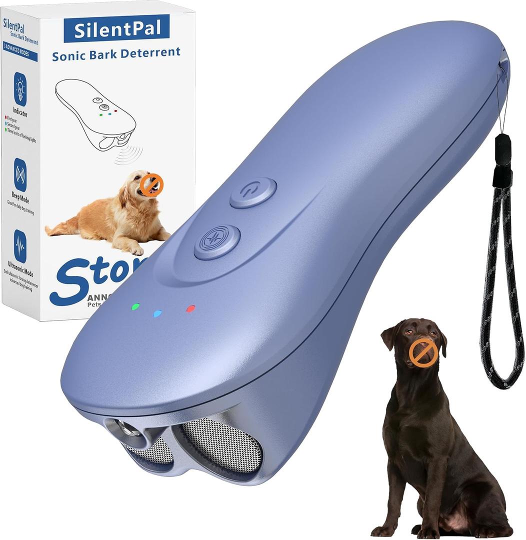 Dog Bark Deterrent Device,Anti-Barking Device,Up to 15Ft Long Range & Rechargeable Bark Control,Stop Barking Dog Devices,Safe for Dogs Training,Indoor & Outdoor（Purple）