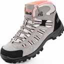 R CORD Womens Waterproof Hiking Boots Ankle Hiking Boots for Women Durable for Outdoors Womens Hiking Shoes Peach Size 7.5