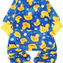 PUPTECK Soft Fleece Dog Pajamas for Small Medium Dogs, Dog Onesie Puppy Sweaters Clothes Jumpsuit Pjs, Cute Jammies Cat Coat Pet Costume Apparel (XX-Large(CHEST 26", BACK 20"), Blue)