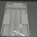 2 x Kitsure Cutlery Drawer Organiser for Kitchen - Adjustable Cutlery Tray for Effortless Utensil Sorting, Versatile Kitchen Storage & Organisation Solution, 12.13" x 1.54" x 8.07"~13.90", White (Medium)