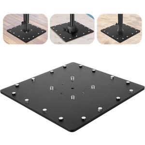 SLIIMU 28 lbs Bolt Down Offset Patio Cantilever Umbrella Base, Universal Space Saving Outdoor Square Steel Plate Weight Umbrella Stand, Heavy Duty Metal Deck Umbrella Mount,15.79" X 15.79" X 0.39''