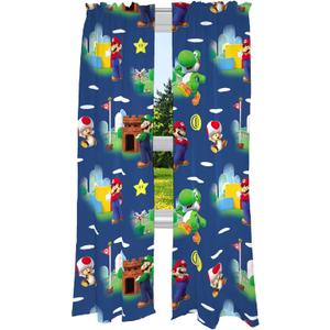Franco Kids Room Window Curtains Drapes Set, 82 in x 84 in, Super Mario