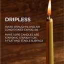 CANDWAX 8 inch Gold Taper Candles Set of 4 - Christmas Candles Taper Dripless - Tall Candles Long Burning Fragrance-Free - Gold Candlesticks