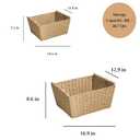 Isidore Paper Rope Woven Rectangular Multi-Use Baskets, 16.9" x 12.9" x 8.6", 14.5" x 11.8" x 5.5", Natural Brown