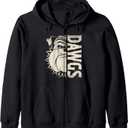 Vintage Bulldog Love Animals | Bulldog Distressed Name Pride Zip Hoodie (Small, Black)