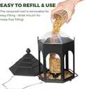 Kingsyard Metal Bird Feeder for Outdoors Hanging, 3 lbs Seed Feeder, Wild Bird Feeders for Garden Cardinal Finch Bluebird, Easy to Fill & Clean, Black