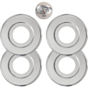 Extension Trim Ring for Recessed Fire Sprinkler Escutcheons - Chrome Oops Ring Cover Holes Up to 5 Inches when Paired with Recessed Escutcheon - Covers Miscuts, Drywall Around Sprinkler Heads (4 Pack)