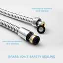 OFFO Shower Hose, 120 in Kink Free Stainless Steel Shower Hose Attachment Electroplating Handheld Shower Head Hose Flex Hoses Extension with Brass Insert & Nut for Pet Bathing Cleaning, Chrome