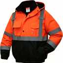 SKSAFETY High Visibility Reflective Jackets for Men, Waterproof Class 3 Safety Jacket with Pockets, Hi Vis Orange Coats with Black Bottom, Mens Work Construction Coats for Cold Weather,2XL, 1 Pack (XX-Large)