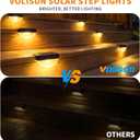 VOLISUN 24 Pack Solar Deck Lights Outdoor, Warm White LED Solar Step Lights for Outside, Waterproof Fence Light for Patio, Deck, Stairs, Yard, Pool and Porch (Black)