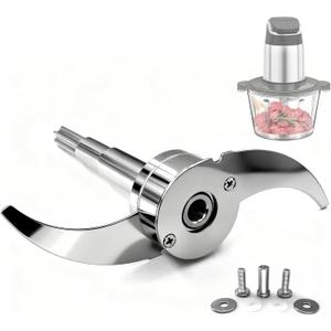 Full Stainless Steel Chopping Blade, Plastic-Free & Self-Adjustable Height Food Processor Blade Compatible with Ganiza, BUMET, SPZTJK, Homeasy & More 8 Cup/2L Bowls, Safer Baby Food Making