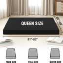 PrinceDeco Mattress Cover for Sofa Bed/Folding Mattress Couch, Thick and Soft Futon Cover for Japanese Floor Futon Mattress with Zipper Machine Washable,Queen Size,Black