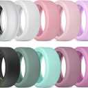 10 Pack Cover for Oura Ring Gen 4 & 3/ULTRAHUMAN Ring AIR, Anti-Scratch Elastic Silicone Protector Case Accessories for Women Men Working Out Gym (10 Colors - Set 1, S (6/7/8/9/10))