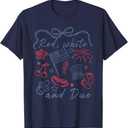 Red White And Due Funny 14th Of July Design T-Shirt 2XL Navy Blue