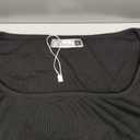 ANRABESS Womens Square Neck Mesh Long Sleeve Tops Double Lined Dressy Business Casual Blouses Shirts 2025 Fall Outfits (Medium, Black)