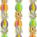 9Pack Big Pineapple Centerpieces for Table, Luau Party Decorations, Hawaiian Hawaii Pineapple Party Decoration, Tabletop or Hanging Decors for Tropical Party (9pcs multi-color)