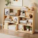 Expandable Solid Wood Bookshelf with Adjustable Design, Medium