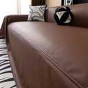 vctops Waterproof Thick PU Leather Sofa Covers for Sectional Sofa Luxury Couch Cover for Dogs Loveseat Covers Futon Cover L Shaped Cover Wipeable Couch Protector (Brown,71"x51")