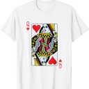 Queen of Hearts Playing Card Poker T-Shirt L