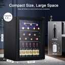 Antarctic Star Wine Cooler, Beverage Refrigerator, 16 Bottle Freestanding Quiet Wine Cellar Front Glass Door for Home and Bar, 1.7 Cu.Ft.