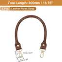 uxcell Leather Purse Strap, 2Pcs 400mm/15.75" Cowhide Purse Replacement Handle for Women's Handbag Underarm Bag Tote (Dark Brown)