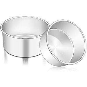 Amazon.com: TeamFar 6 Inch Cake Pan, 6 x 3 Deep Round Cake Pan Tier Baking Tins Set Stainless Steel, For Baking Steaming Serving, Healthy & Toxic Free, Deep & Straight Size, Oven & Dishwasher Safe - Set of 2: Home & Kitchen